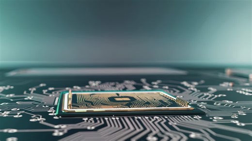 Close-up of a CPU on a Circuit Board | Premium Stock Video Footage