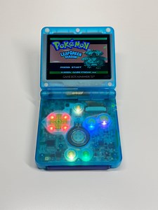 Custom Venusaur Gameboy Advance SP With IPS V5 RGB and Usb-c Mods - Clear Aqua Blue Shell - Clear Light Green Buttons - Etsy