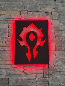 World of Warcraft Logo LED Sign, Epic Gaming Wall Light, Red Horde Emblem Decor, Fantasy Gamer Art - Etsy