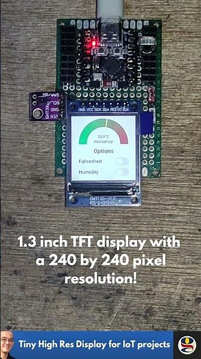 Tiny High Resolution TFT Display for IoT projects