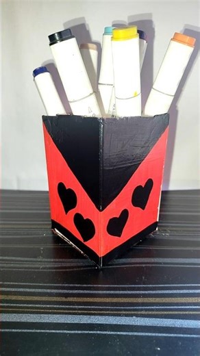 Diy pencil pen holder Making From Cardboard box