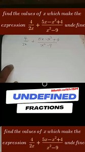 15 reactions · 4 comments | Undefined Fractions 3 Simpler than it looks. #undefinedfractions #mathtutor #math #algebra | MATH with ISH | Facebook