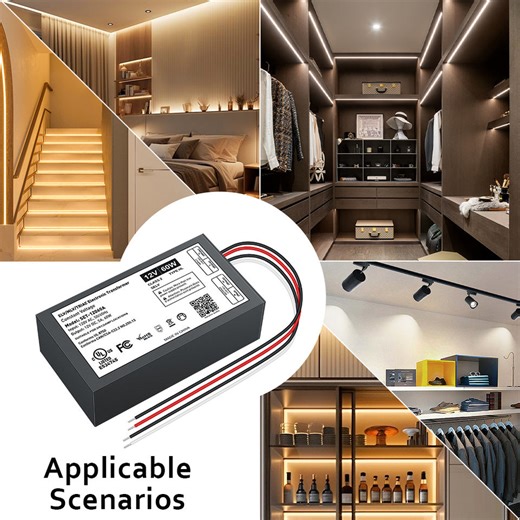 60W 12V Constant Voltage Transformer Triac/ELV/MLV Dimmable UL8750 Listed for LED Lights