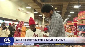 Cavs C Jarrett Allen hosts annual Math + Meals event for Cleveland kids