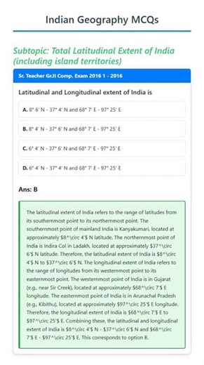 Total Latitudinal Extent of India including island territories
