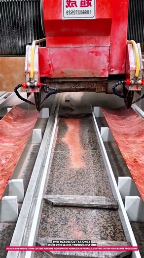 Dual Blade Bridge Stone Cutting Machine 3500 RPM CNC Marble Slab Parallel Cutting System