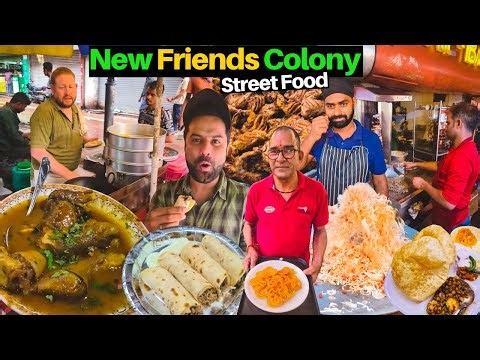 South Delhi New Friends Colony STREET FOOD | Al Bake Shawarma, 1980 Mutton Patty,100 Years Old Nathu
