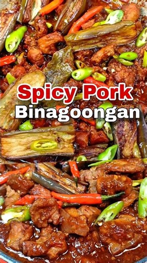 SPICY PORK BINAGOONGAN RECIPE WITH TALONG | PORK AND EGG PLANT RECIPE WITH SHRIMP PASTE