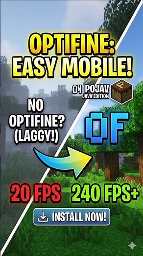 Install Optifine on Pojav Launcher (Mojo) 2026 Guide 📱#shorts