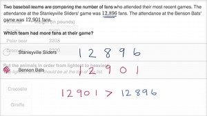 Comparing multi-digit whole numbers word problems