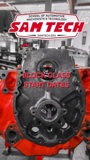 Our Block Machining program teaches critical topics in engine building and precision measurement, as well hands-on learning in block machining techniques. Come get your start in a career in performance engine building. Block Classes start April 23rd and June 6th. Enroll today at samtech.edu! #educationatfullspeed, #samtechedu, #enginebuilding, #machinist, #highperformance, #engineblock, #handsonlearning, #tradeschool, #techschool, #dragracing, #racing | School of Automotive Machinists & Technolo