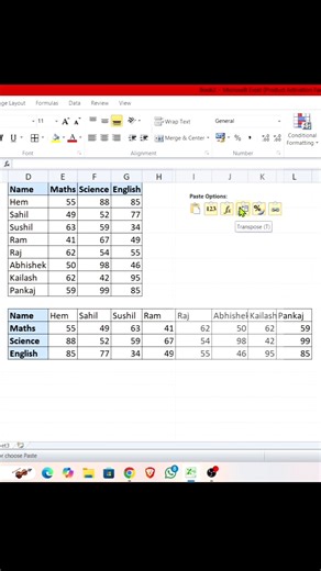 Transpose Data In Excel | How To Switch Data From Rows To Column
