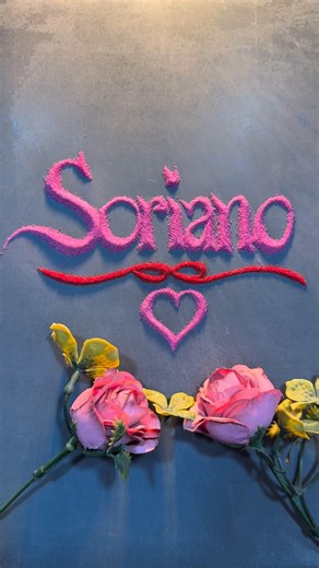 Sand Calligraphy on Instagram: "Soriano ❤️ Satisfying & Relaxing Sand Art Calligraphy ASMR #art #sandart #calligraphy #viral #name #soriano #asmr #namestatus"