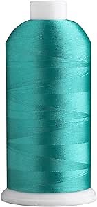 Super B Polyester Embroidery Thread, 40wt Large Spool 5000m, Embroidery Thread for Commercial & Domestic Machine, 175 Popular Colors Machine Embroidery Thread, 100% Polyester - Turquoise Green 906