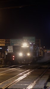 18K views · 546 reactions | Conrail Shared Assets train WPCA-81 passes through the Cass Street RiverLINE Station in Trenton, New Jersey in the dead of the night! The CSX engine is hauling a specialized train that cleans fallen leaf residue from the rails. | Trainiac Productions | Facebook