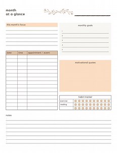 Customizable Monthly Calendar Template - Etsy Australia