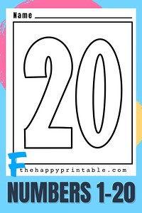 These printables numbers are big- just one to each page and they inlcude numbers 1-20. They're free for you to print and perfect for all kinds of number recognition activities! https://thehappyprintable.com/printable-numbers-1-20/ | The Happy Printable | Facebook