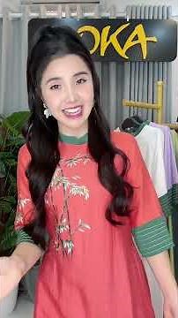 ÁO DÀI ĐŨI TƠ CÂY TRE AD247|Đặt hàng ☎️035.272.4567