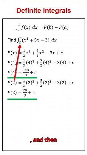 Solving Definite Integrals #mathmethods #maths #vce
