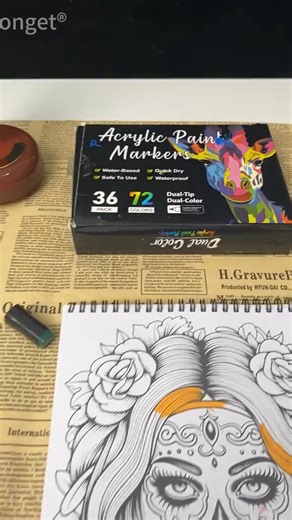 2K views | The Acrylic Paint Marker Pen Set is perfect for all your DIY projects! With 12 or 24 double-tipped, double-color markers, these pens work on rock, wood, canvas, stone, glass, and more. Perfect for teachers, artists, and crafters who want bold, vibrant colors! ✨️ #ArtSupplies #CreativeFun | Londonget gift | Facebook