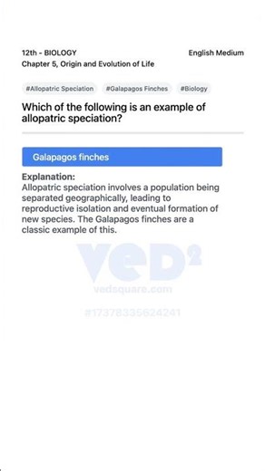 Allopatric Speciation Explained Galapagos Finches Example