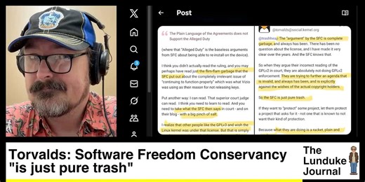 Torvalds: Software Freedom Conservancy "is just pure trash"