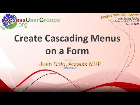 SA-Create Cascading Menus on a Form, by Juan Soto