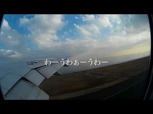 JAL離陸の瞬間 修学旅行生の歓喜の悲鳴（笑）羽田〜那覇 2020.1月搭乗