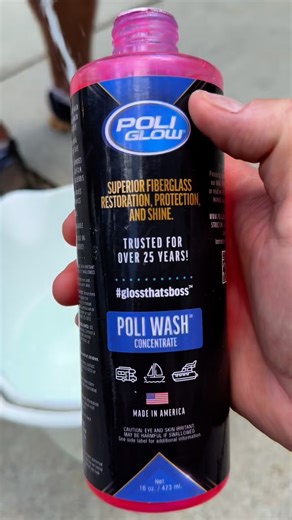 Poli Wash® is an excellent choice for keeping your Boat or RV in pristine condition. This super-concentrated soap features a powerful blend of high-foaming surfactants that effectively eliminate scum, fuel, oil, and grime, all while being gentle on your Poli Glow® finish. Its rich foam ensures thorough cleaning without damaging surfaces, making it suitable for all materials, without stripping applied waxes, ceramics, or detailing products. Plus, you can feel good knowing it’s biodegradable and e