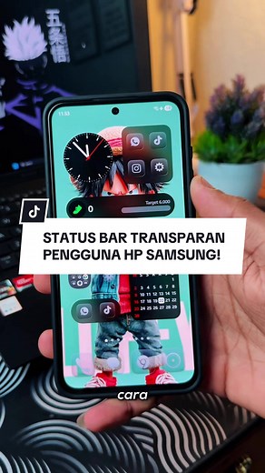 Ubah Status Bar Jadi Transparan di Samsung
