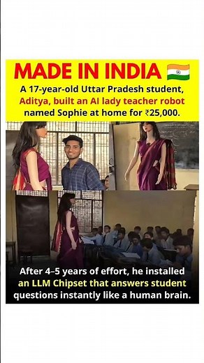 Made in India 🇮🇳 | 17-Year-Old Uttar Pradesh Student Builds AI Teacher Robot “Sophie” for ₹25,000