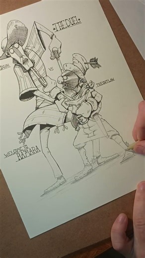 finishing up the ink, color coming soon! #drawing #ink #coloring