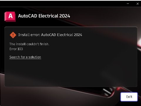 The install couldn’t finish. Error 103” when installing Autodesk products