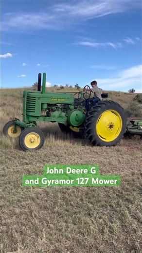 First time using the John Deere Gyramor 127 with the John Deere G #johndeere #tractor #mowing
