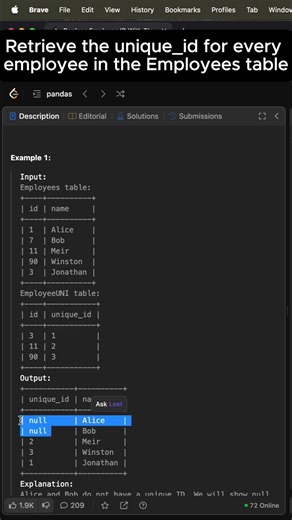 Don't Lose Data in Pandas! 🐼 (Merge Trick) Leetcode 1378 #shorts