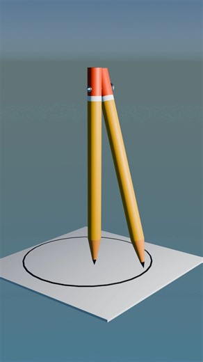 Compass made from pencil 💡 | 3D Animation | #shorts
