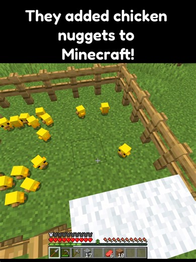 Chicken nuggets in minecraft! #minecraft #minecraftmemes #funny