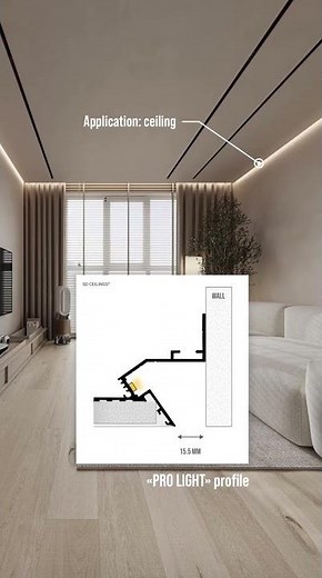Shadow gap profile with powder coating