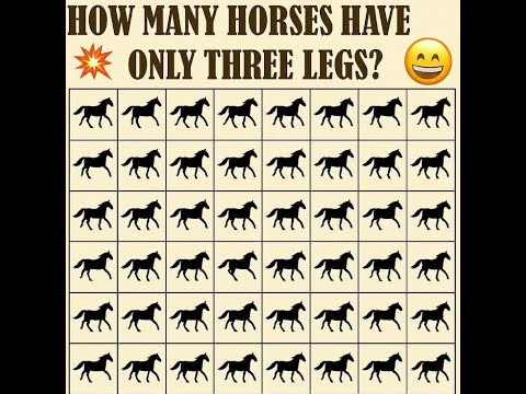 How many horses have only three legs?