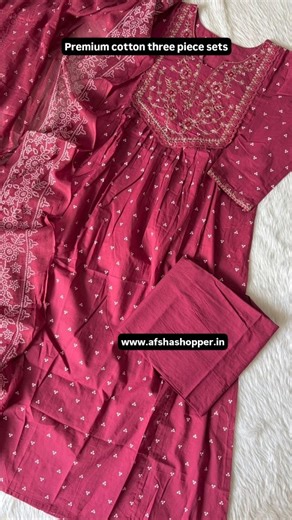 Afsha Shopper on Instagram: "*Premium Kurti pant /palazzo with Dupatta* *Premium handcrafted thread embroidery* *Elegant square design detailing Soft, skin-friendly fabric* *Perfect for festive, casual & semi-formal wear* *Kurti Length 44\ Bottom length 39* *Dupatta 2.3mtr* *Size 38 40 42 44* #trending #onlineshopping #fashion #trendingreels"