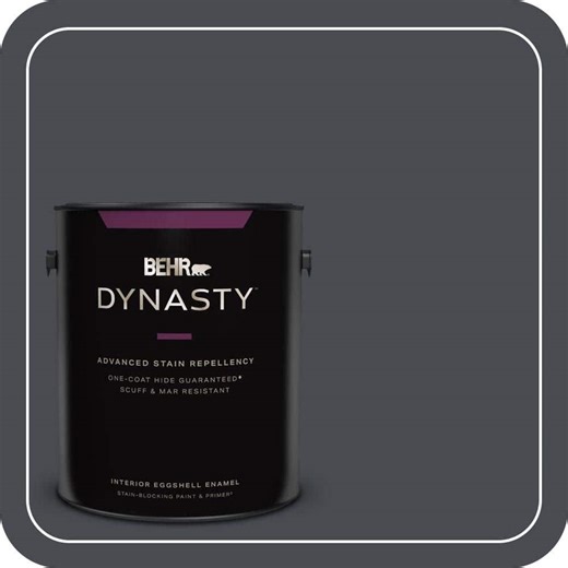 Check The Home Depot's Q&A Before Buying: BEHR DYNASTY 1 gal. Home Decorators Collection #HDC-CL-24 Black Ribbon Eggshell Enamel Interior Stain-Blocking Paint & Primer