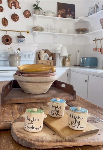 When you keep finding these cuties 🩵 . . #french #herbs #vintage #antique #pottery