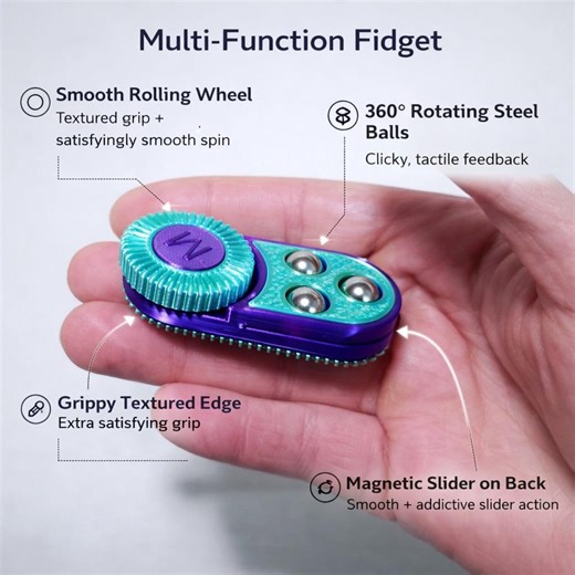 Multifunctional Fidget Toy With Magnetic Slider, Metal Balls, Click Option and Roller Toy, Fidget for Focus & Relaxation, Minitorque Core - Etsy