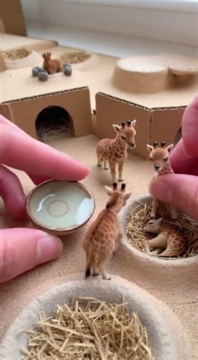 Tiny Giraffes: Miniature Marvels in Man-Made Spaces #TinyGiraffes #PeacefulLives #GentleCare