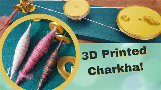 I'm Spinning Cotton with a 3D Printed Charkha and Chatting with a Fiber Friend!