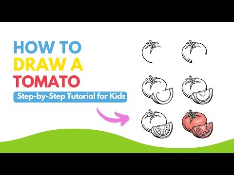 🍅 How to Draw a Tomato - Easy Step-by-Step Tutorial for Kids and Beginners