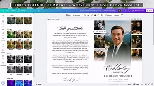 Elegant Funeral Program Template, Obituary Template, Funeral Booklet, Editable Memorial Template, in Loving Memory, Celebration of Life - Etsy Australia