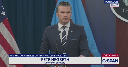 Pentagon Briefing on Strikes on Iran Nuclear Sites