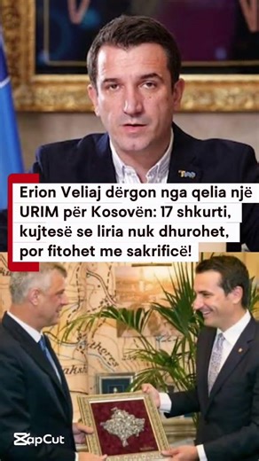 Erion Veliaj dërgon nga qelia një URIM për Kosovën: 17 shkurti, kujtesë se liria nuk dhurohet, por