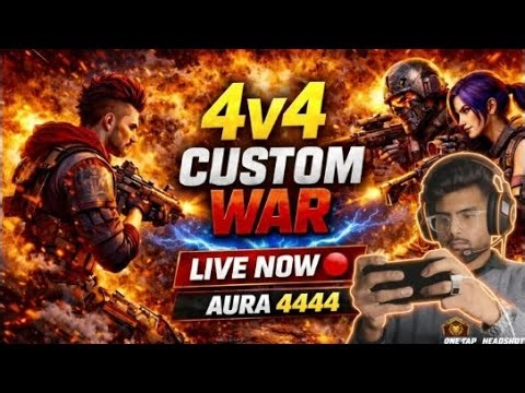 Free Fire 4vs4 Custom Room LIVE 🔥 | Squad War | FF Custom Match